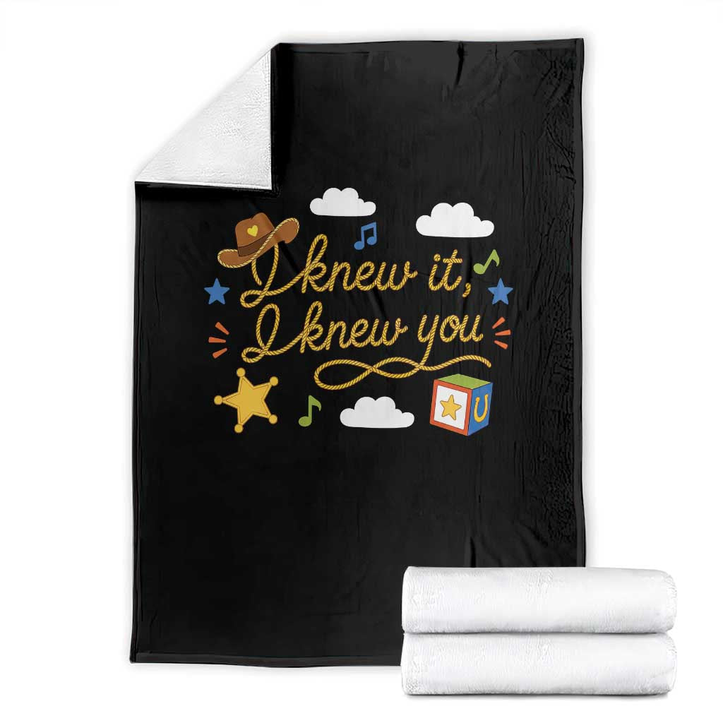 I Knew It I Knew You Funny Western Cowgirl Retro Throw Blanket Whimsical Nostalgic Western Graphic TS02 Black Print Your Wear
