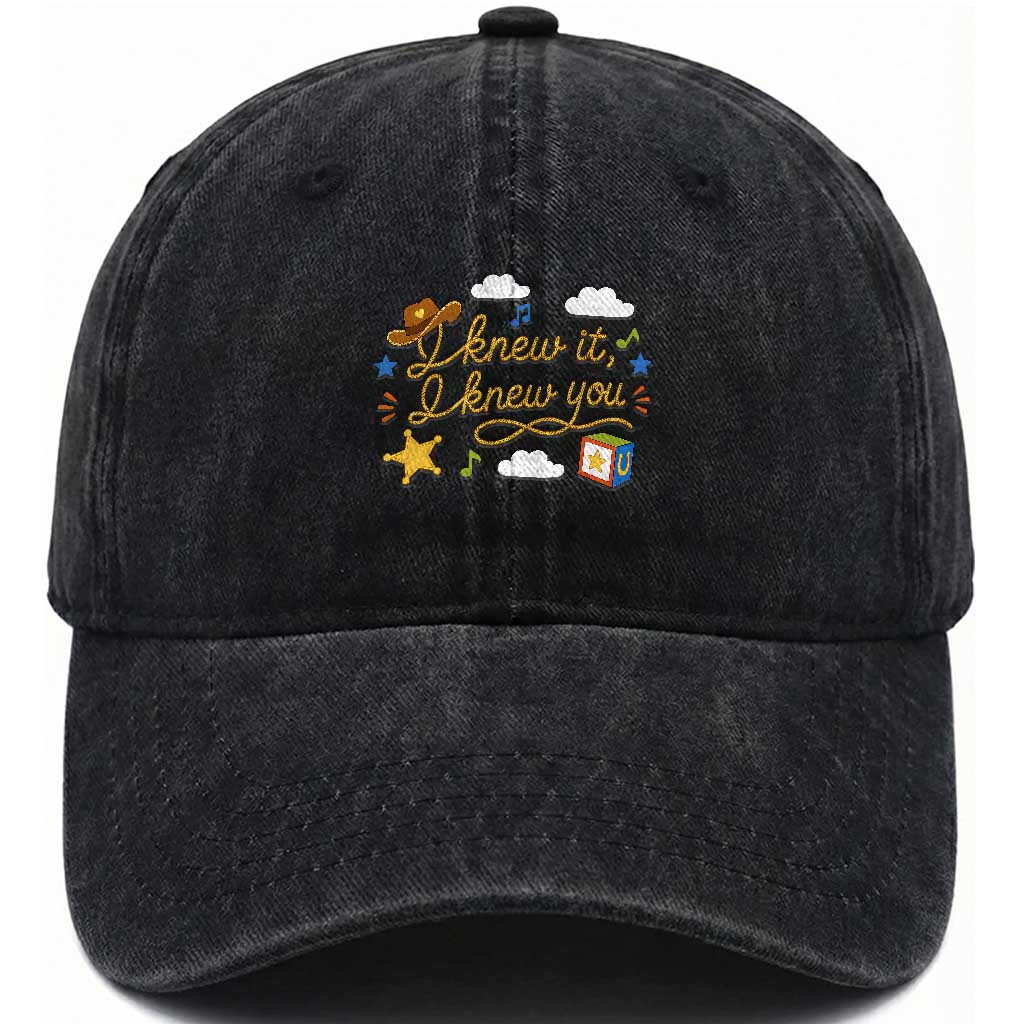 I Knew It I Knew You Funny Western Cowgirl Retro Washed Cotton Baseball Cap Whimsical Nostalgic Western Graphic TS02 Print Your Wear