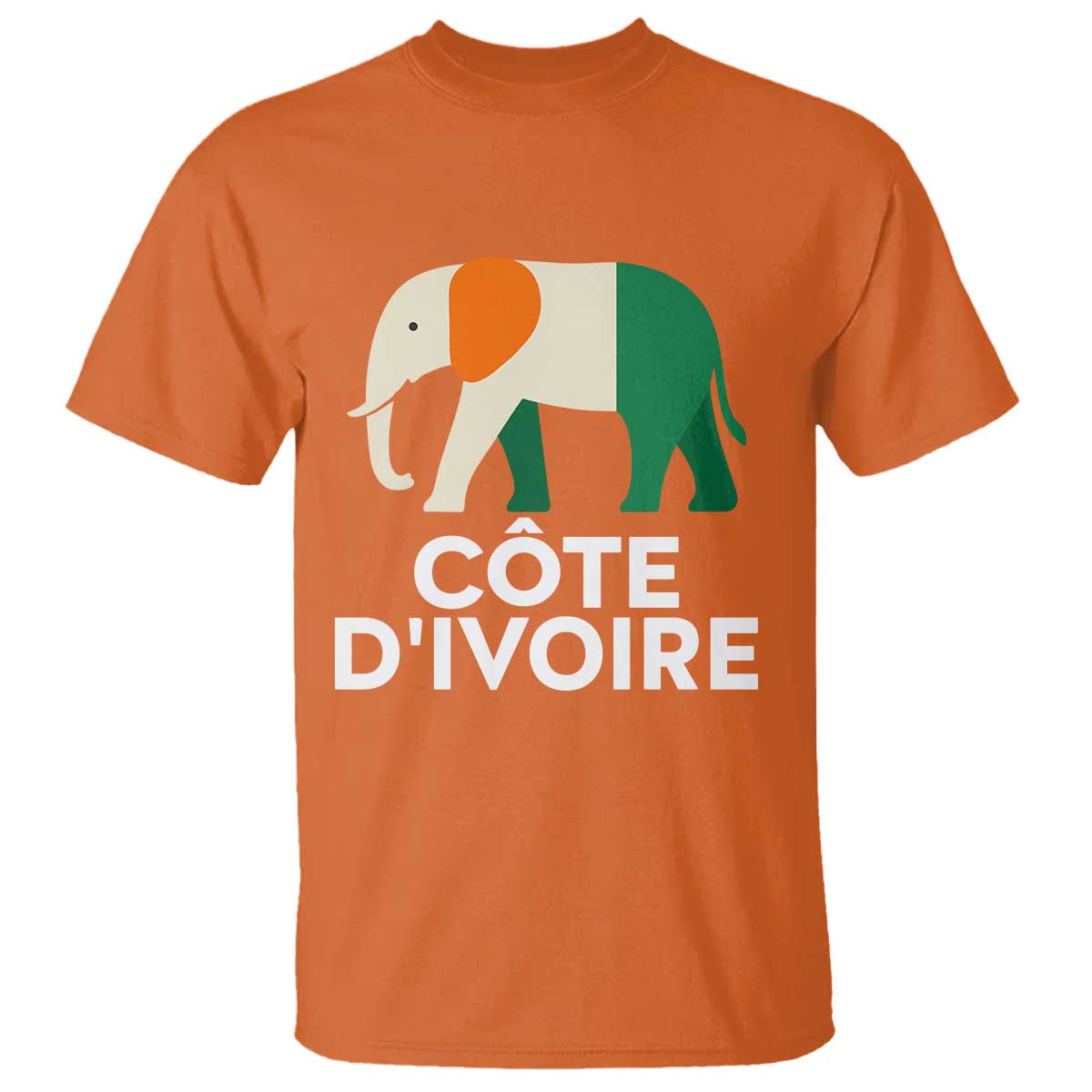 Proud Côte d'Ivoire Elephant Ivory Coast Flag T Shirt Ivorian Pride Retro Souvenir TS02 Orange Print Your Wear