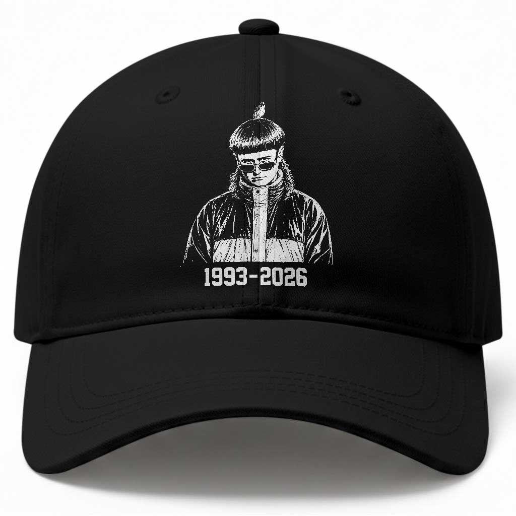 Retro Bowl Cut Music Icon Rip Memorial Baseball Cap 1993 2026 Internet Meme Pop Culture Fan TS02 Print Your Wear