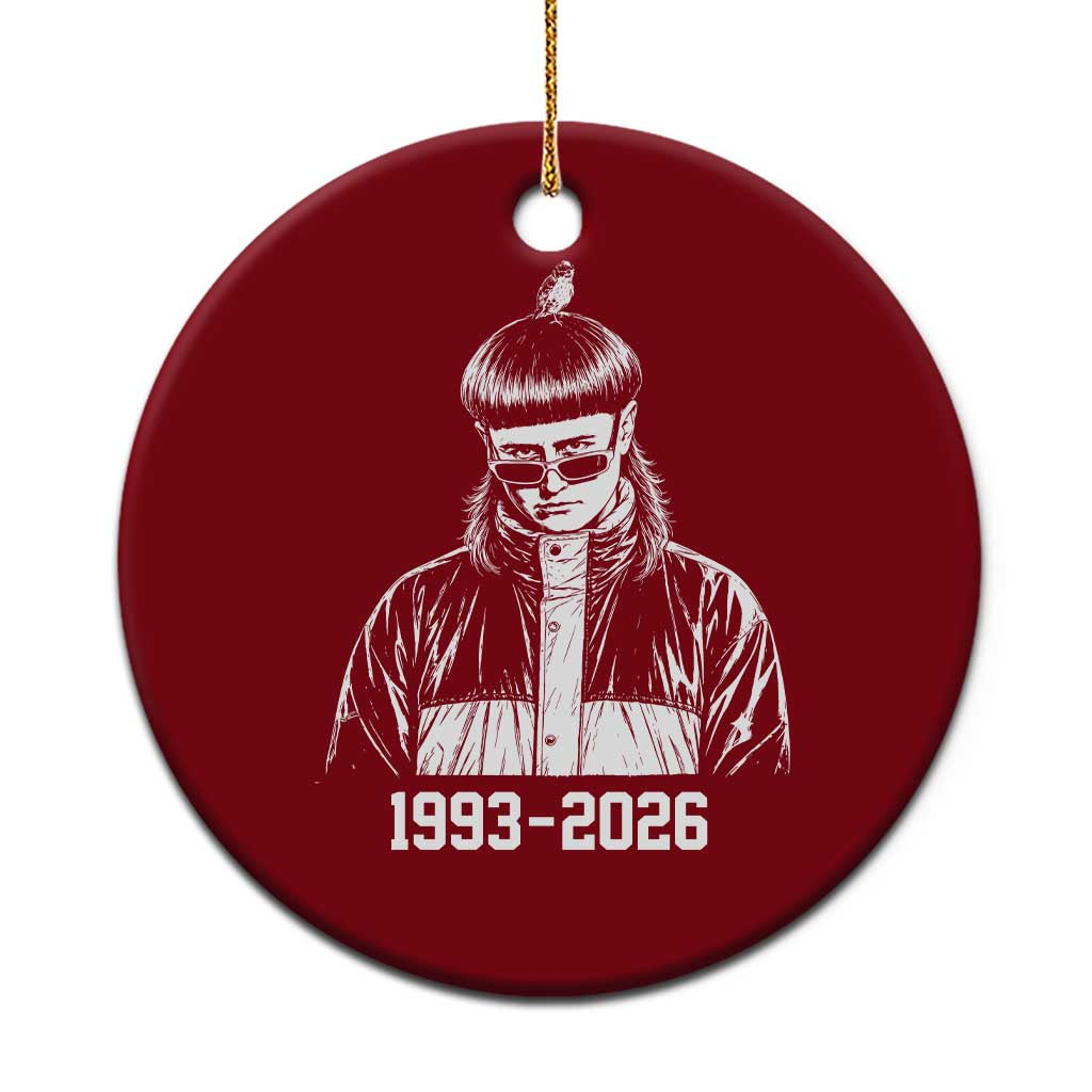 Retro Bowl Cut Music Icon Rip Memorial Ceramic Ornament 1993 2026 Internet Meme Pop Culture Fan TS02 1pc Red Print Your Wear
