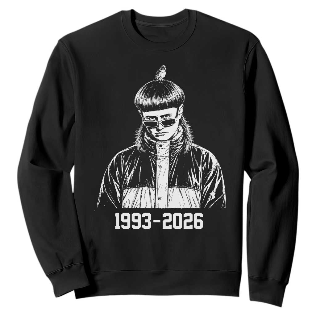 Retro Bowl Cut Music Icon Rip Memorial Sweatshirt 1993 2026 Internet Meme Pop Culture Fan TS02 Black Print Your Wear