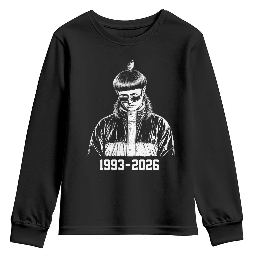Retro Bowl Cut Music Icon Rip Memorial Youth Sweatshirt 1993 2026 Internet Meme Pop Culture Fan TS02 Black Print Your Wear