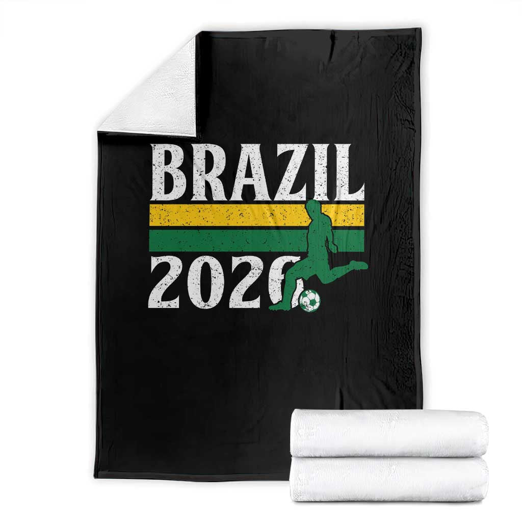 Vintage Brazil 2026 Soccer Player Throw Blanket Retro Brasil Futbol Football Fans Sports Lover TS02 Black Print Your Wear