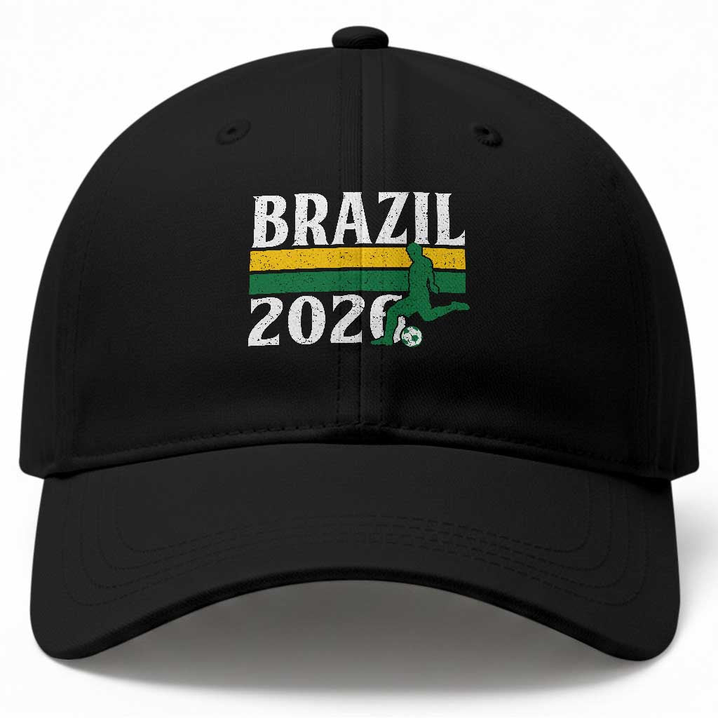 Vintage Brazil 2026 Soccer Player Baseball Cap Retro Brasil Futbol Football Fans Sports Lover TS02 Print Your Wear
