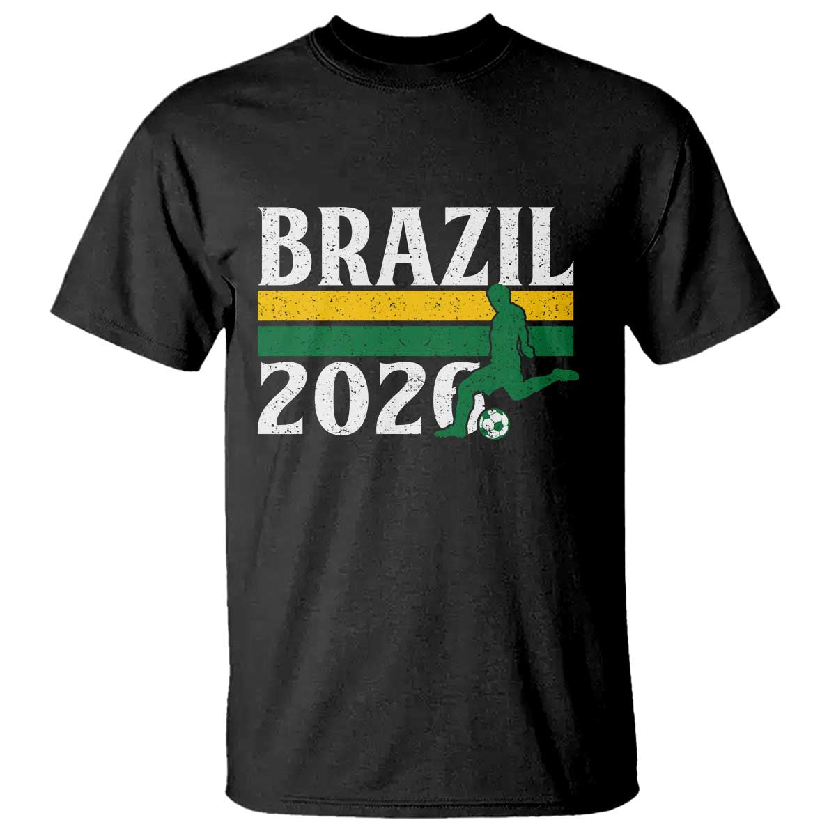 Vintage Brazil 2026 Soccer Player T Shirt Retro Brasil Futbol Football Fans Sports Lover TS02 Black Print Your Wear