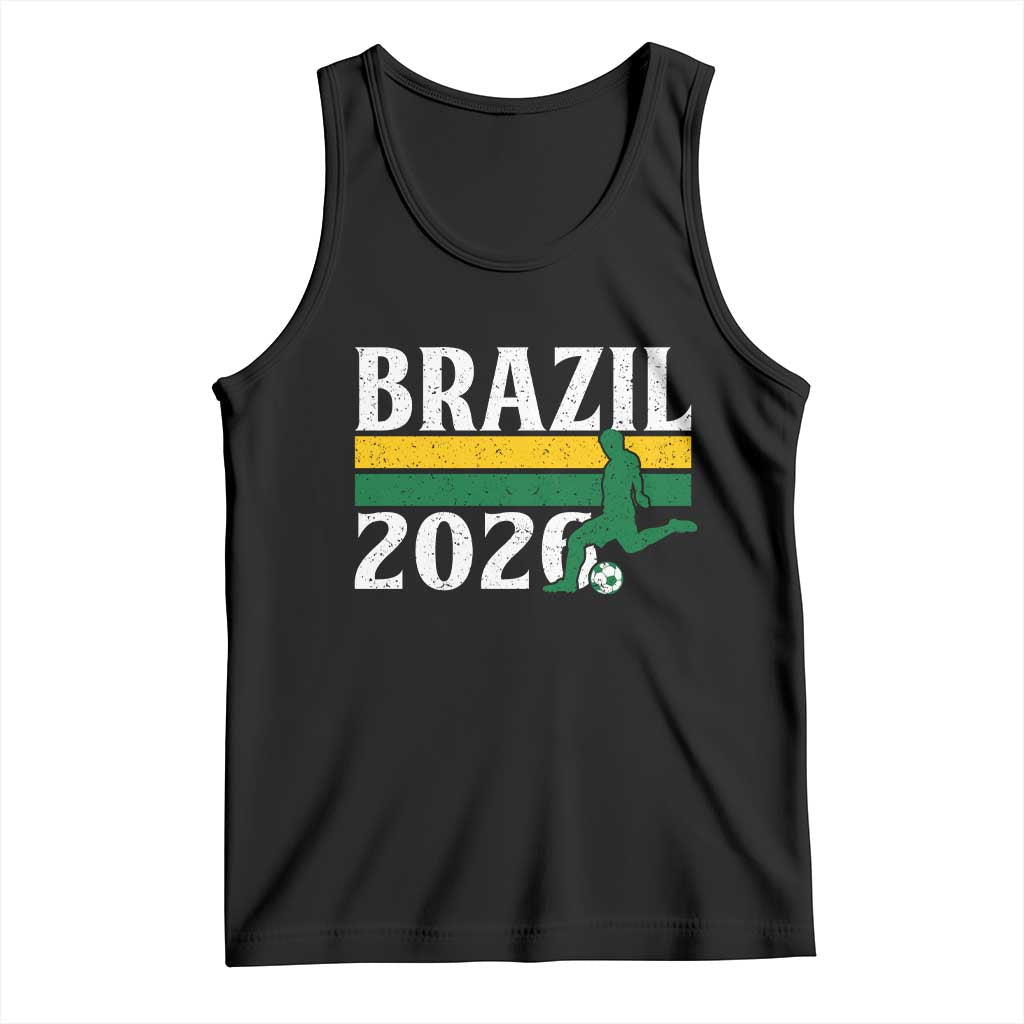 Vintage Brazil 2026 Soccer Player Tank Top Retro Brasil Futbol Football Fans Sports Lover TS02 Black Print Your Wear