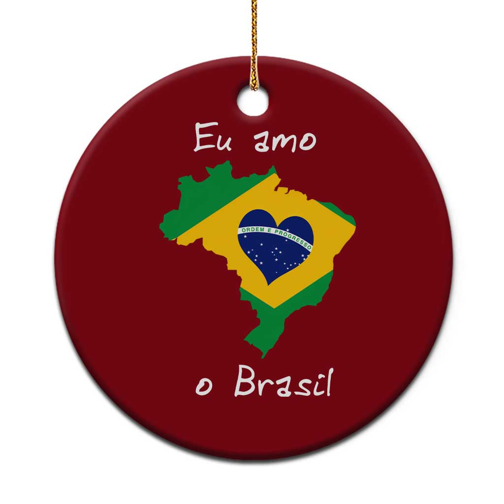 Eu Amo O Brasil Flag Map Ceramic Ornament I Love Brazil Patriotic Heart Brazilian Pride TS02 1pc Red Print Your Wear