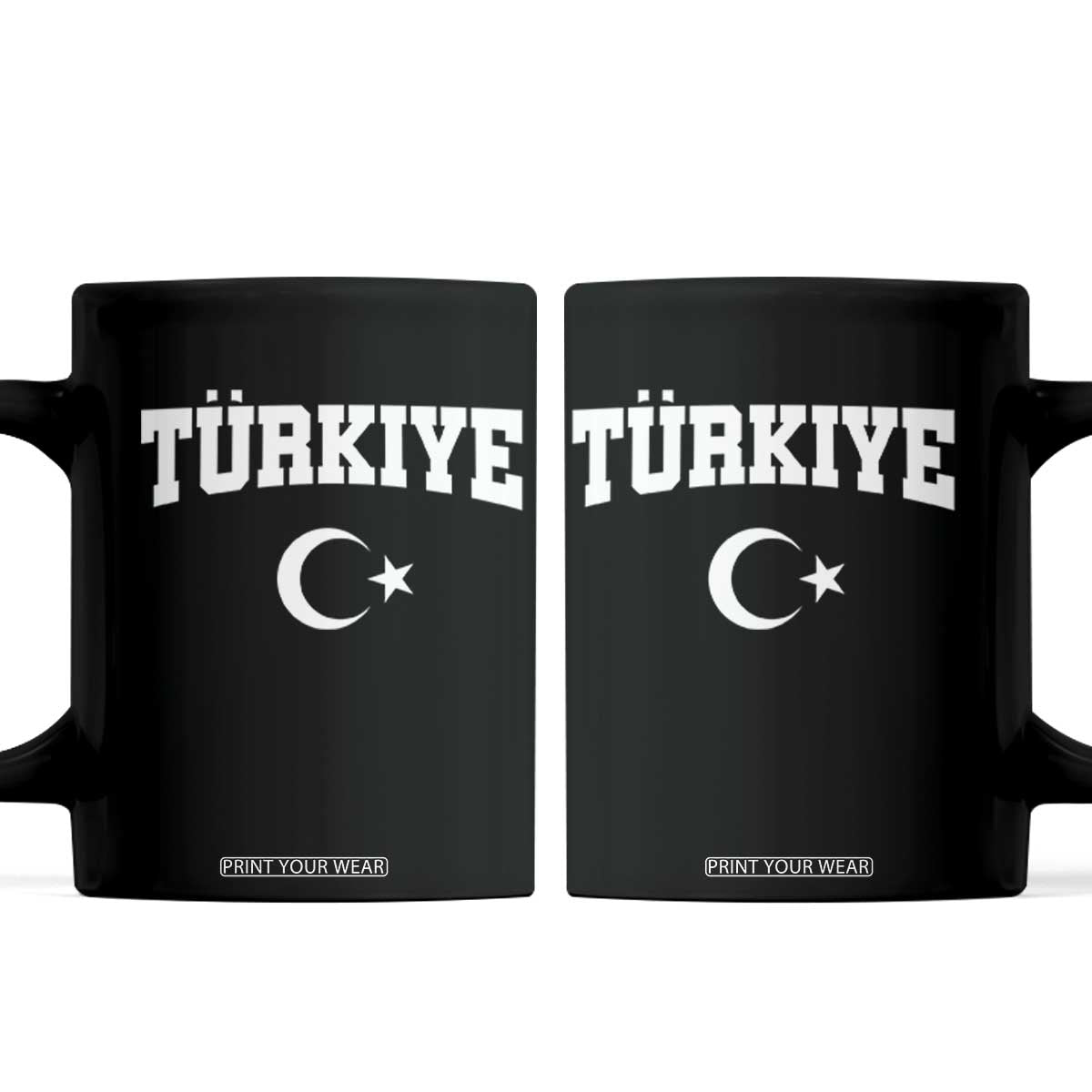 Vintage Proud Türkiye Flag Crescent and Star Coffee Mug Patriotic Turkish Turkey Heritage Pride TS02 Black Print Your Wear