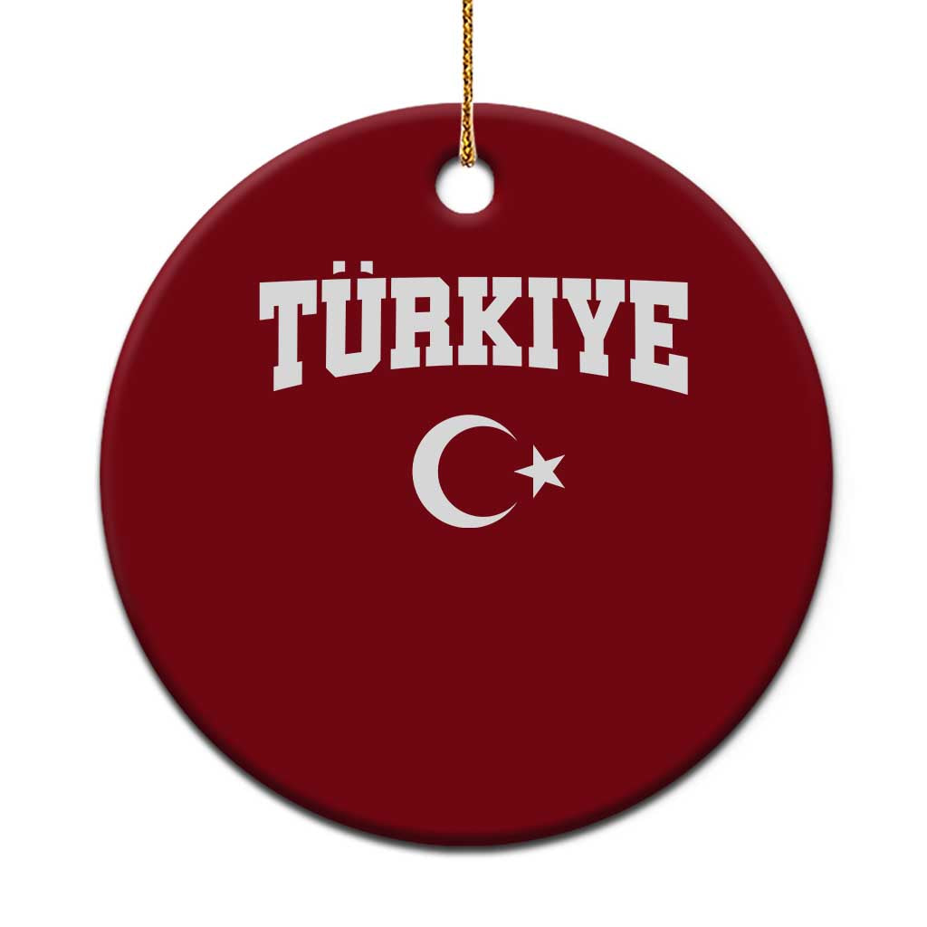 Vintage Proud Türkiye Flag Crescent and Star Ceramic Ornament Patriotic Turkish Turkey Heritage Pride TS02 1pc Red Print Your Wear