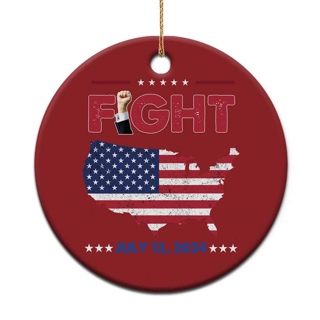 Trump Raised Fist Christmas Ornament Fight American Flag TS02 Print Your Wear