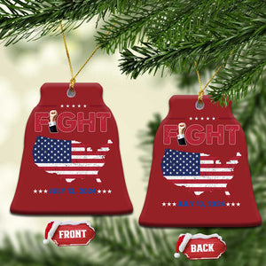 Trump Raised Fist Christmas Ornament Fight American Flag TS02 Bell Flake Red Print Your Wear