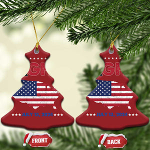 Trump Raised Fist Christmas Ornament Fight American Flag TS02 Christmas Tree Red Print Your Wear