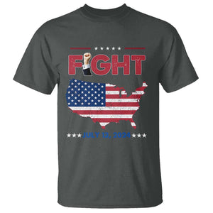 Trump Raised Fist T Shirt Fight Pennsylvania July 13 2024 American Flag TS02 Dark Heather Print Your Wear