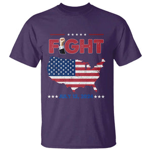 Trump Raised Fist T Shirt Fight Pennsylvania July 13 2024 American Flag TS02 Purple Print Your Wear