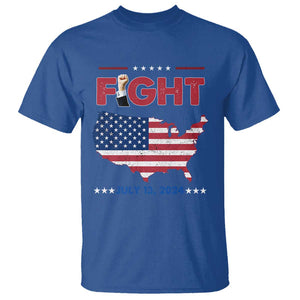 Trump Raised Fist T Shirt Fight Pennsylvania July 13 2024 American Flag TS02 Royal Blue Print Your Wear