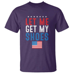 Funny Trump 2024 T Shirt Let Me Get My Shoes American Flag TS02 Purple Print Your Wear