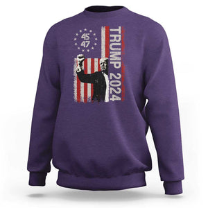 Trump 2024 Sweatshirt President 45 47 American Betsy Ross Flag TS02 Purple Print Your Wear