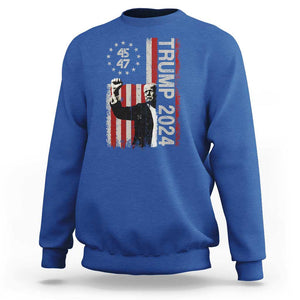 Trump 2024 Sweatshirt President 45 47 American Betsy Ross Flag TS02 Royal Blue Print Your Wear