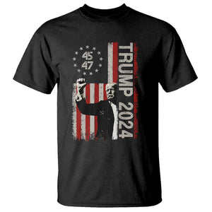 Trump 2024 T Shirt President 45 47 American Betsy Ross Flag TS02 Black Print Your Wear