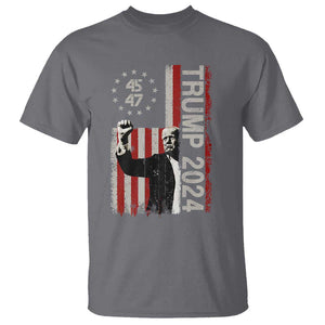 Trump 2024 T Shirt President 45 47 American Betsy Ross Flag TS02 Charcoal Print Your Wear