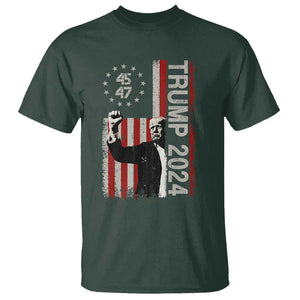 Trump 2024 T Shirt President 45 47 American Betsy Ross Flag TS02 Dark Forest Green Print Your Wear