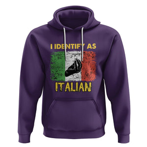 Funny Italian Hoodie I Identify As Italian Pride Hand Gesture Italy TS02 Purple Printyourwear