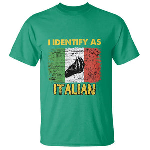 Funny Italian T Shirt I Identify As Italian Pride Hand Gesture Italy TS02 Irish Green Printyourwear