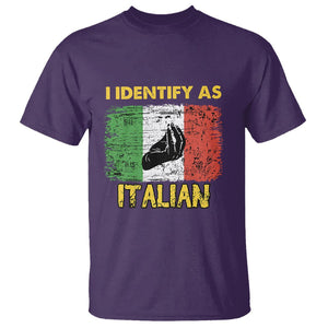 Funny Italian T Shirt I Identify As Italian Pride Hand Gesture Italy TS02 Purple Printyourwear