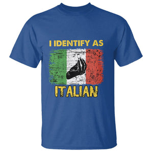 Funny Italian T Shirt I Identify As Italian Pride Hand Gesture Italy TS02 Royal Blue Printyourwear