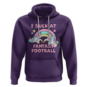 Fantasy Football Hoodie Unicorn Rainbow Funny Loser I Suck At TS02 Purple Printyourwear