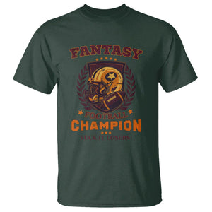 Fantasy Football T Shirt Funny Championship Champ Champion Trophy TS02 Dark Forest Green Printyourwear