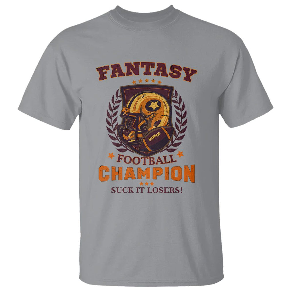 Fantasy Football T Shirt Funny Championship Champ Champion Trophy TS02 Sport Gray Printyourwear