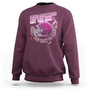 Fantasy Football Sweatshirt Move Over Boys Girls Draft Party Women TS02 Maroon Printyourwear