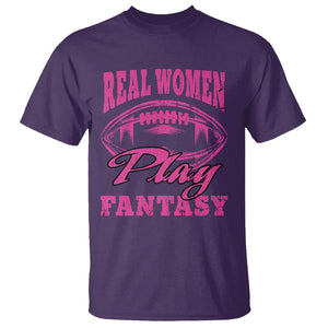 Fantasy Football T Shirt Real Women Play Fantasy Draft Party Women TS02 Purple Printyourwear