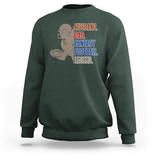 Fantasy Football Sweatshirt Husband Dad Legend Player Champion Mens TS02 Dark Forest Green Printyourwear