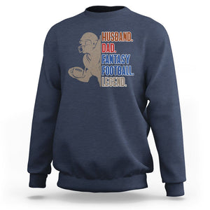 Fantasy Football Sweatshirt Husband Dad Legend Player Champion Mens TS02 Navy Printyourwear