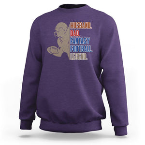 Fantasy Football Sweatshirt Husband Dad Legend Player Champion Mens TS02 Purple Printyourwear