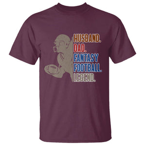 Fantasy Football T Shirt Husband Dad Legend Player Champion Mens TS02 Maroon Printyourwear