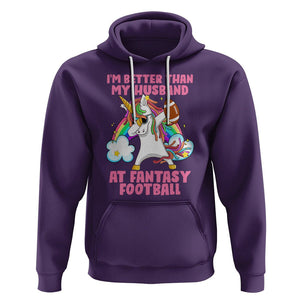 Fantasy Football Hoodie I'm Better Than My Husband At Wife Women TS02 Purple Printyourwear