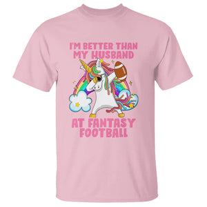 Fantasy Football T Shirt I'm Better Than My Husband At Wife Women TS02 Light Pink Printyourwear