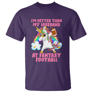 Fantasy Football T Shirt I'm Better Than My Husband At Wife Women TS02 Purple Printyourwear