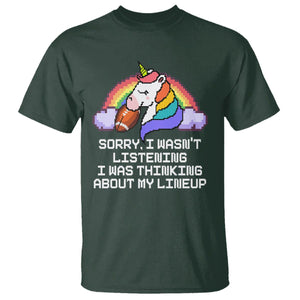 Funny Fantasy Football T Shirt I Wasn't Listening Think About Lineup TS02 Dark Forest Green Printyourwear