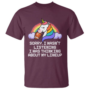 Funny Fantasy Football T Shirt I Wasn't Listening Think About Lineup TS02 Maroon Printyourwear