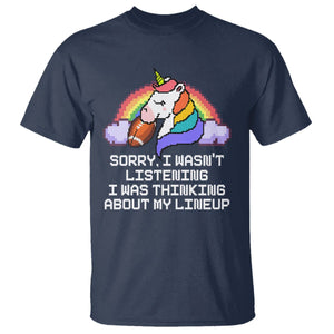 Funny Fantasy Football T Shirt I Wasn't Listening Think About Lineup TS02 Navy Printyourwear