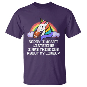 Funny Fantasy Football T Shirt I Wasn't Listening Think About Lineup TS02 Purple Printyourwear