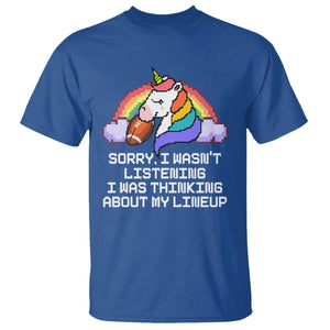 Funny Fantasy Football T Shirt I Wasn't Listening Think About Lineup TS02 Royal Blue Printyourwear