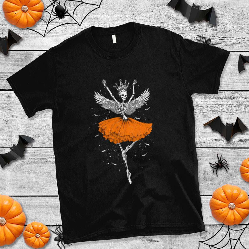 Skeleton Ballerina Tutu Ballet Dance Girl Dancing Skeleton Halloween Costume Girls T Shirt TS02 Black Print Your Wear