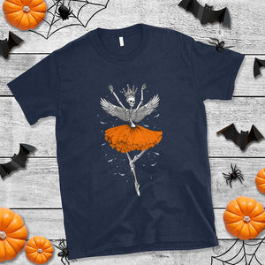 Skeleton Ballerina Tutu Ballet Dance Girl Dancing Skeleton Halloween Costume Girls T Shirt TS02 Navy Print Your Wear