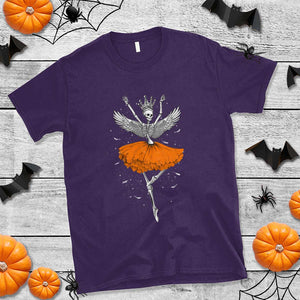 Skeleton Ballerina Tutu Ballet Dance Girl Dancing Skeleton Halloween Costume Girls T Shirt TS02 Purple Print Your Wear